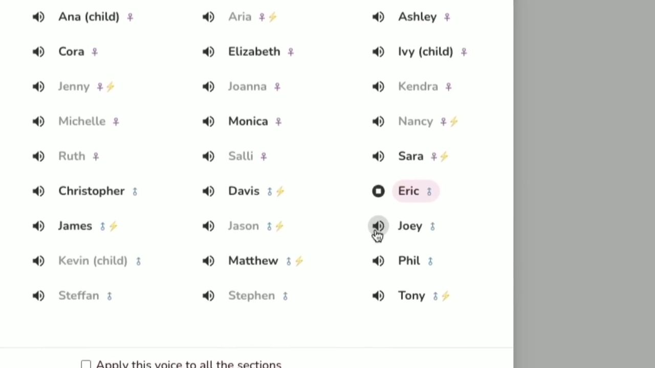Fliki AI语音生成工具的主界面展示