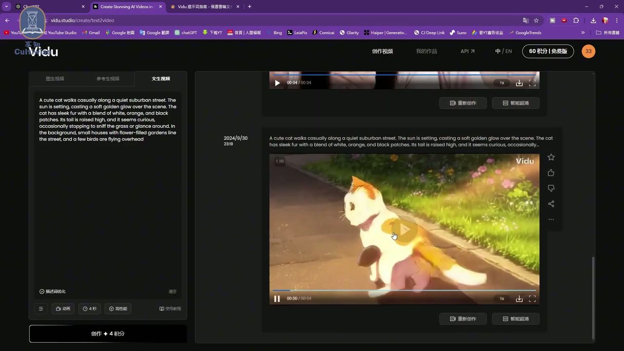 生成的猫咪视频中出现不明小黑点瑕疵的画面